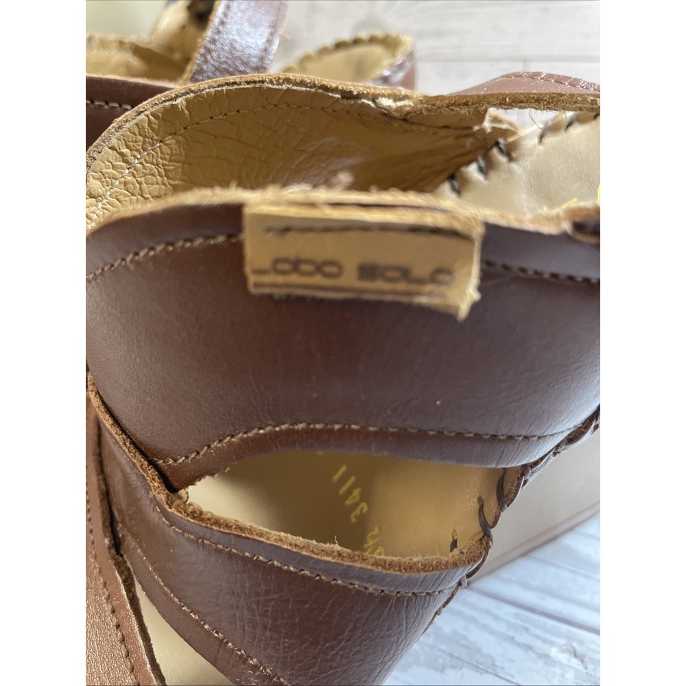 Lobo Solo Leather Platform Susa Sandals 3411 Brown NNB Women's Size 6.5‎ - Picture 10 of 13